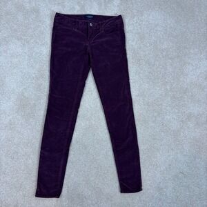 American Eagle Outfitters Burgundy Corduroy Super Stretch Skinny Pants‎ Size 0